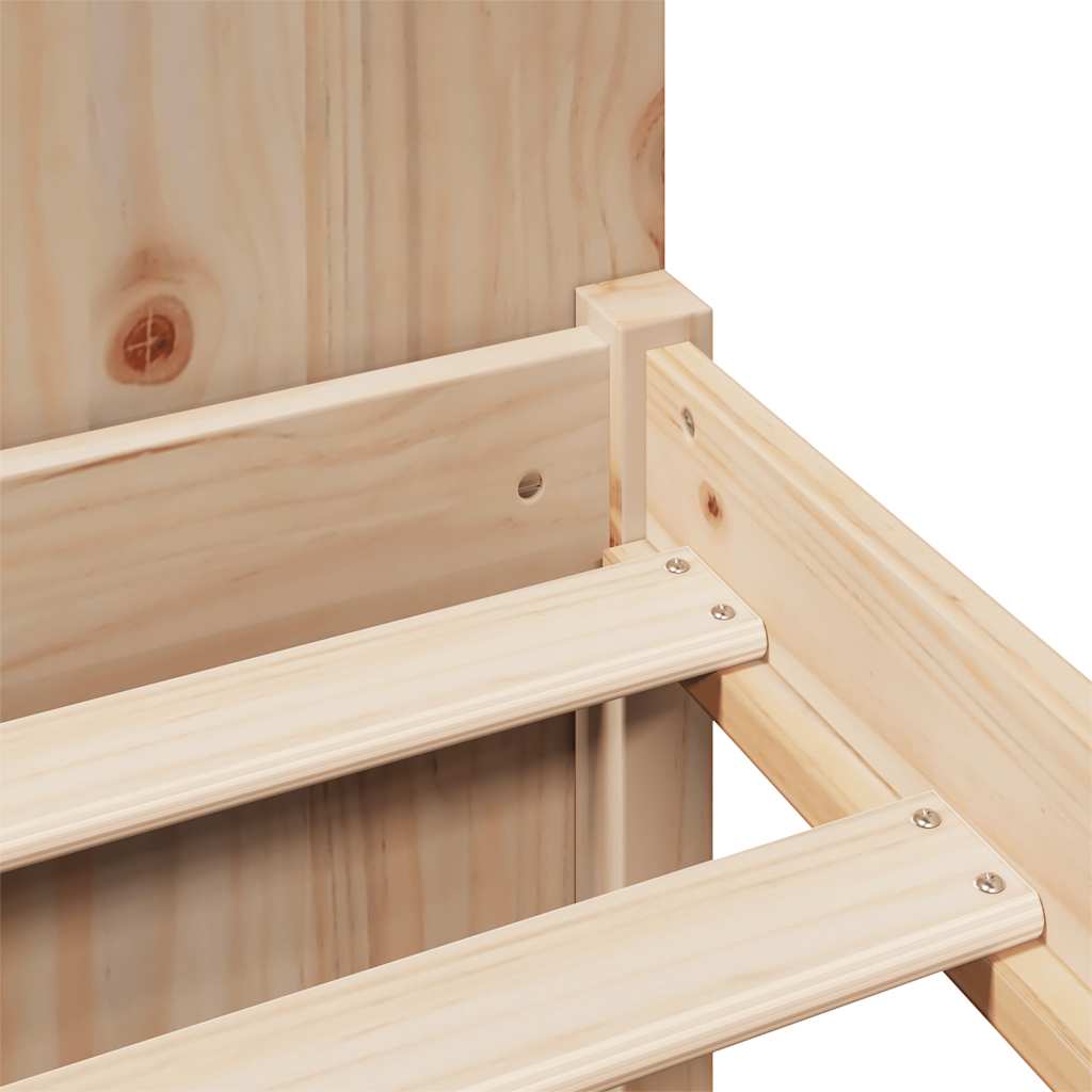 vidaXL Massivholzbett mit Regal ohne Matratze 135x190 cm Kiefernholz