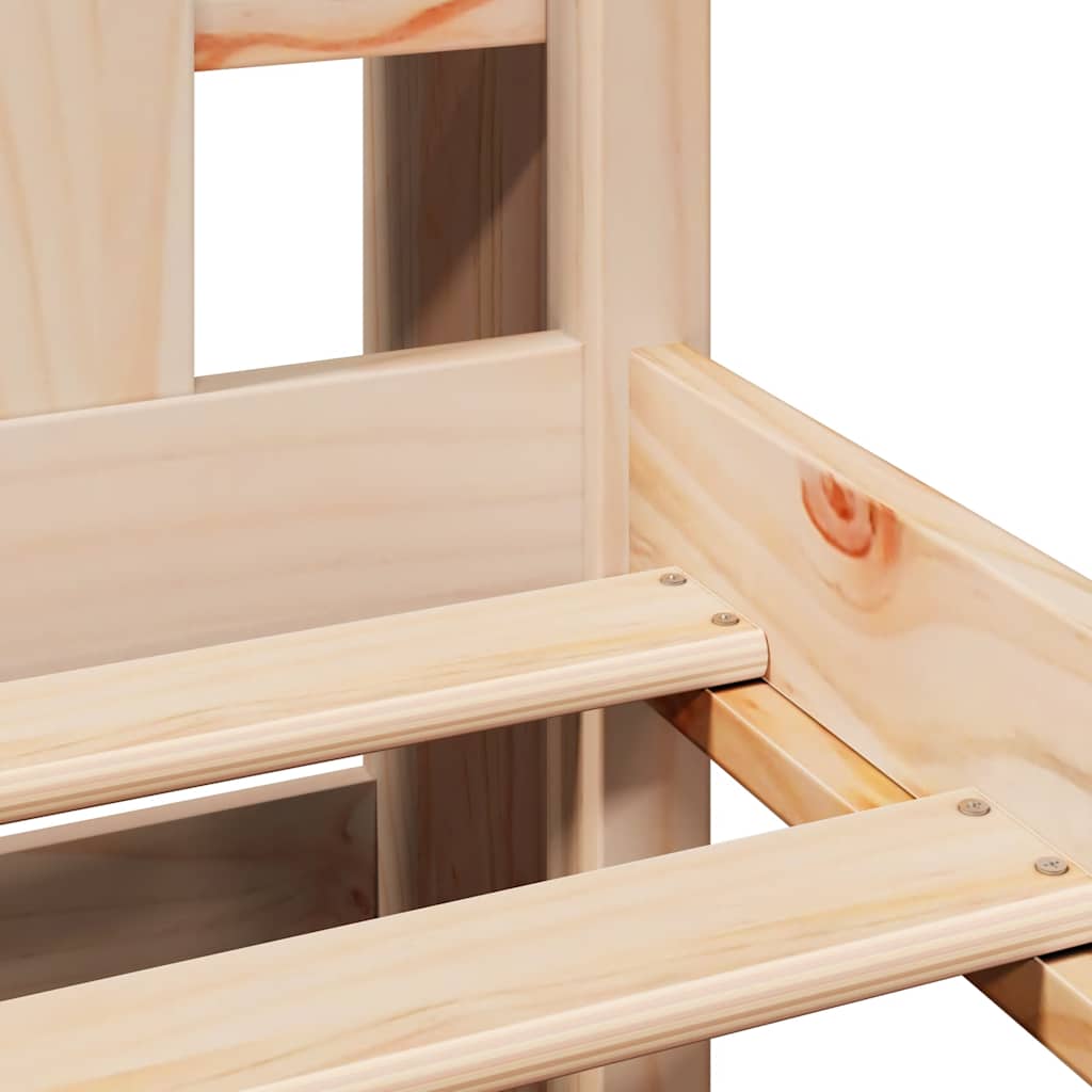 vidaXL Bücherregalbett ohne Matratze 75x190 cm Massivholz Kiefer
