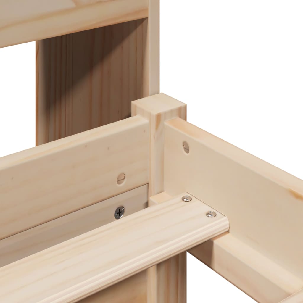 vidaXL Massivholzbett mit Regal ohne Matratze 90x190 cm Kiefer