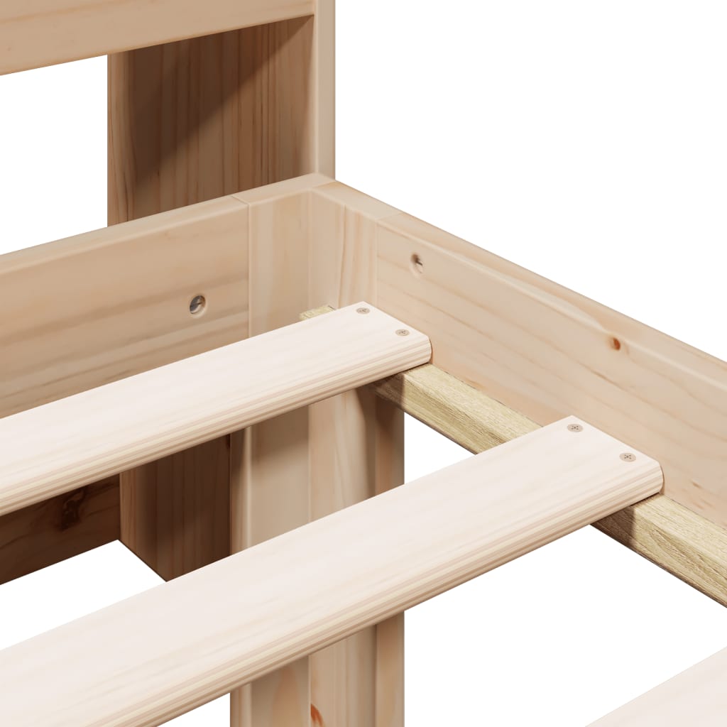 vidaXL Bücherregalbett ohne Matratze 75x190 cm Massivholz Kiefer