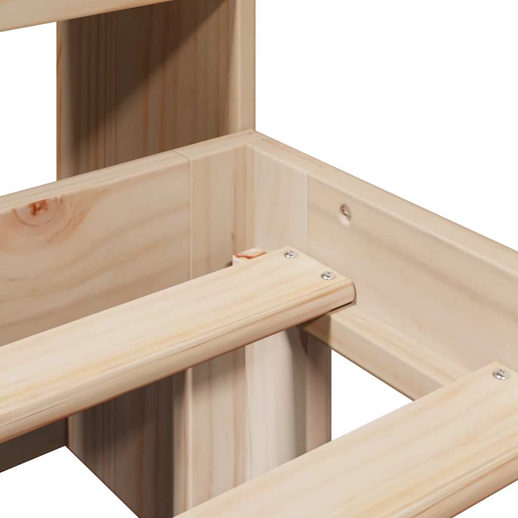 vidaXL Massivholzbett mit Regal ohne Matratze 90x190 cm Kiefer
