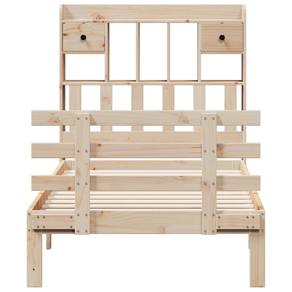 vidaXL Bücherregalbett ohne Matratze 75x190 cm Massivholz Kiefer