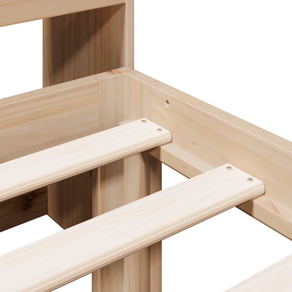 vidaXL Bücherregalbett ohne Matratze 75x190 cm Massivholz Kiefer