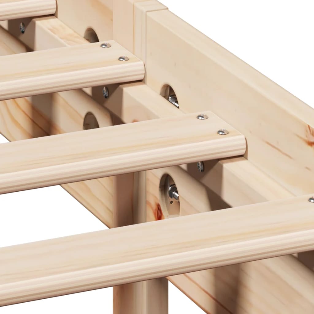 vidaXL Massivholzbett mit Regal ohne Matratze 100x200 cm Kiefer