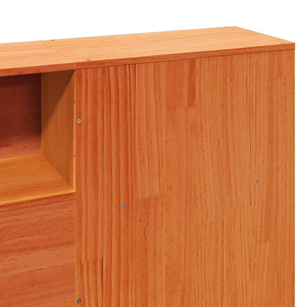 vidaXL Massivholzbett ohne Matratze Wachsbraun 200x200 Kiefernholz