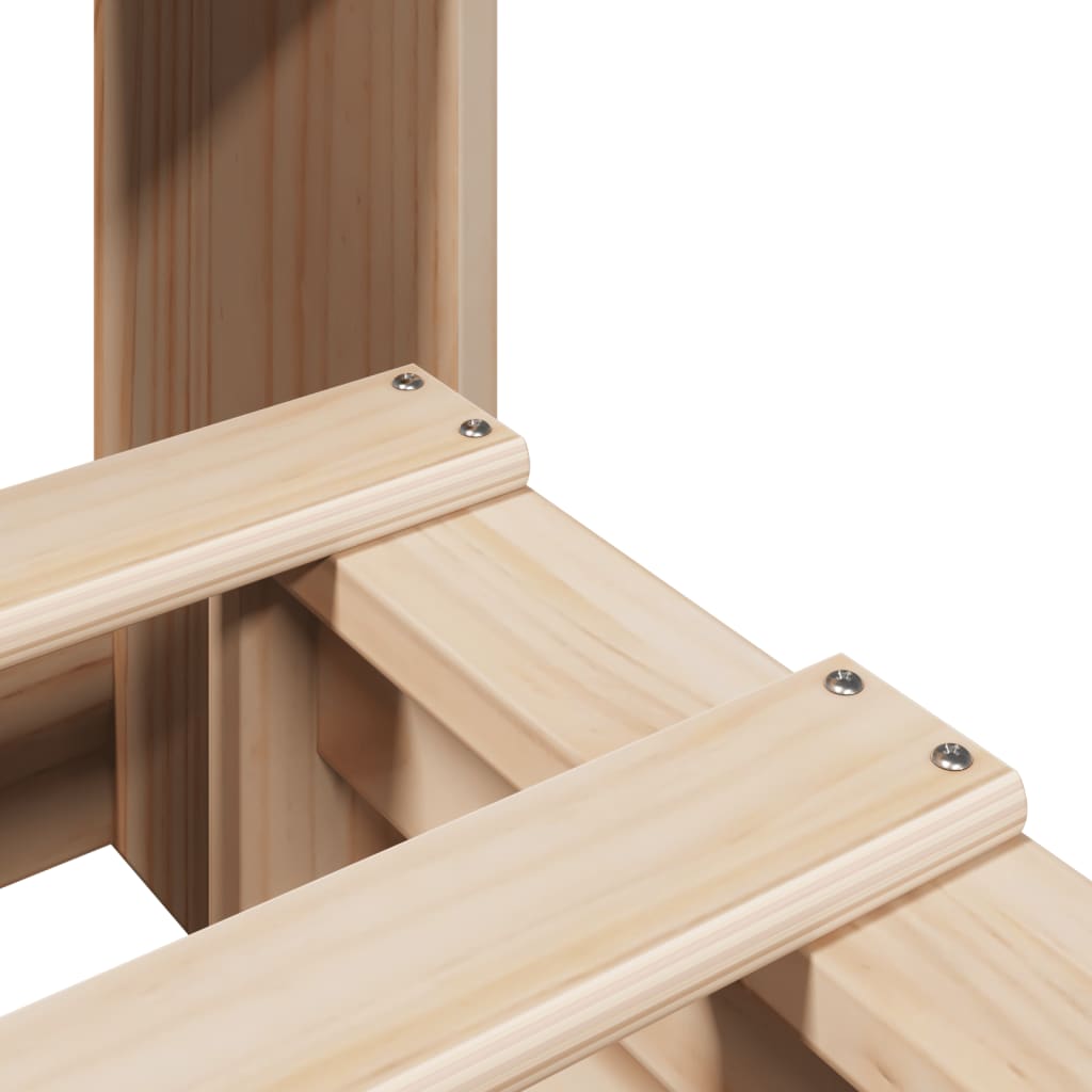 vidaXL Massivholzbett mit Regal ohne Matratze 90x200 cm Massivholz