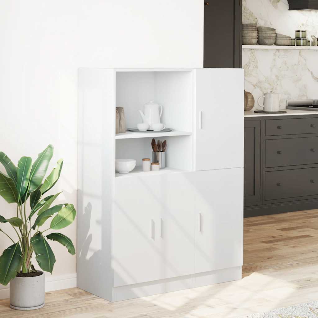 vidaXL 2-tlg. Küchenschrank-Set Weiß Holzwerkstoff