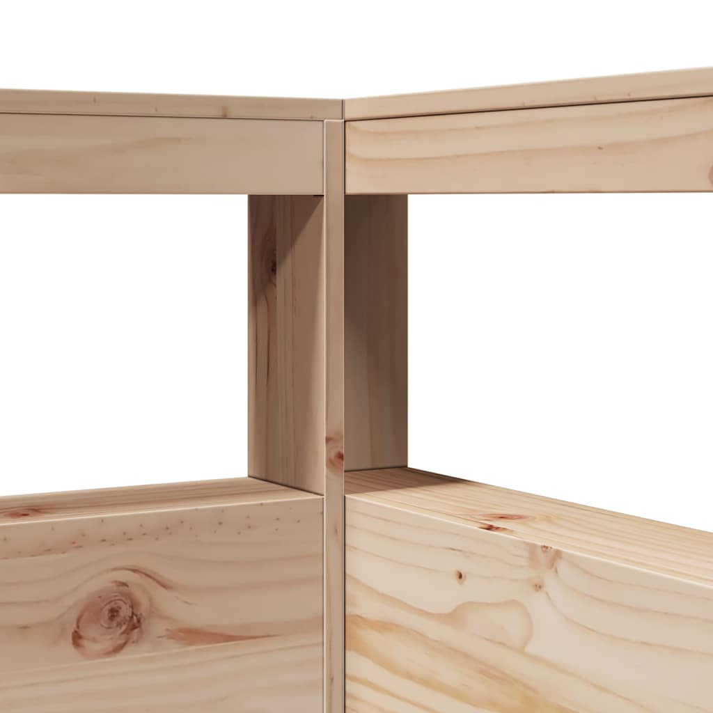 vidaXL Massivholzbett mit Regal ohne Matratze 200x200 cm Kiefernholz