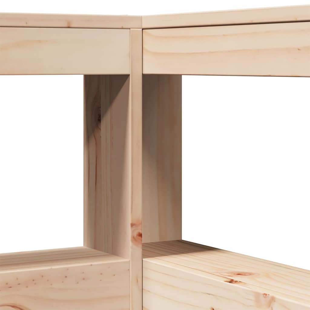 vidaXL Massivholzbett mit Regal ohne Matratze 200x200 cm Kiefernholz