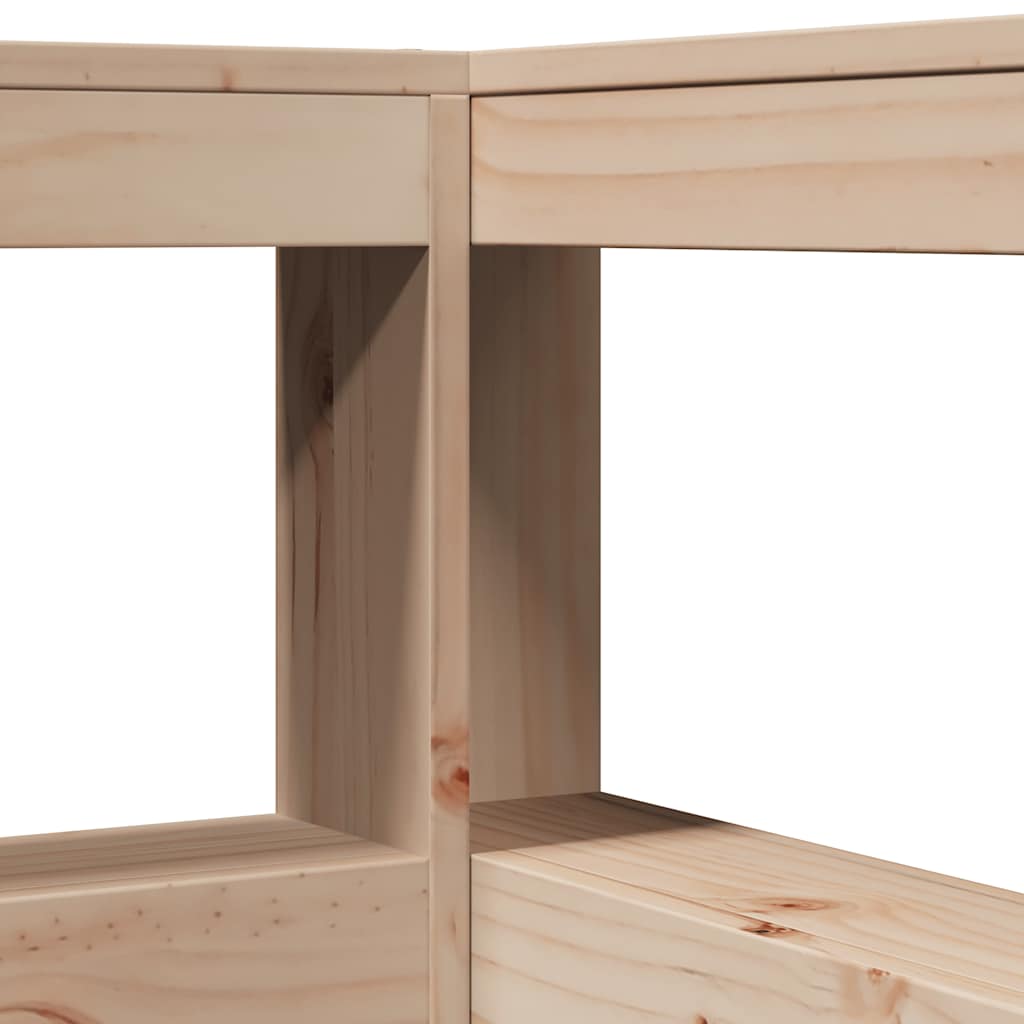 vidaXL Massivholzbett mit Regal ohne Matratze 200x200 cm Kiefernholz