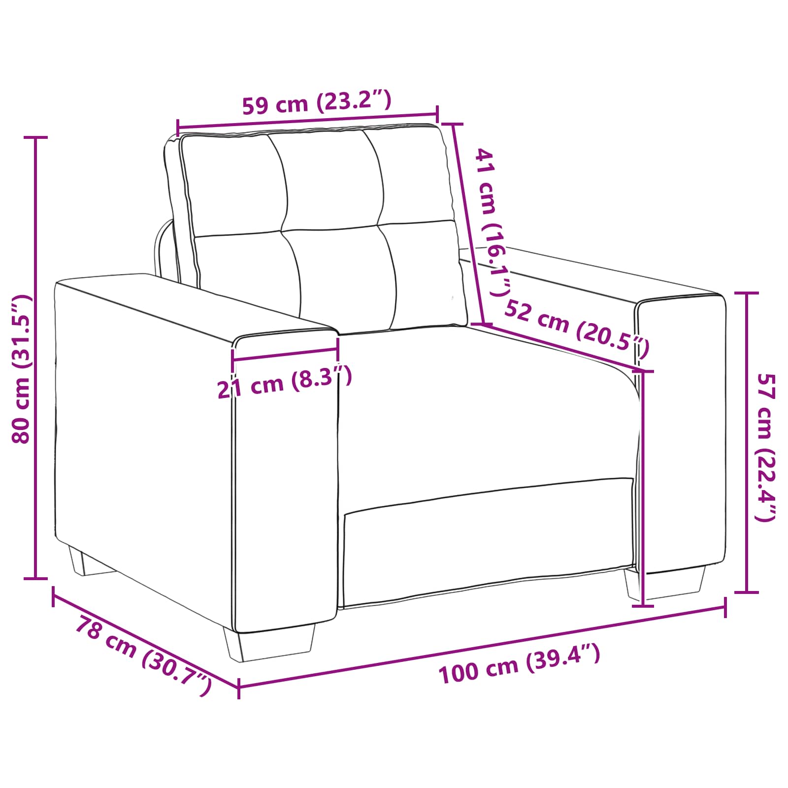 vidaXL Sofa 3 pcs Dunkelgrau Stoff