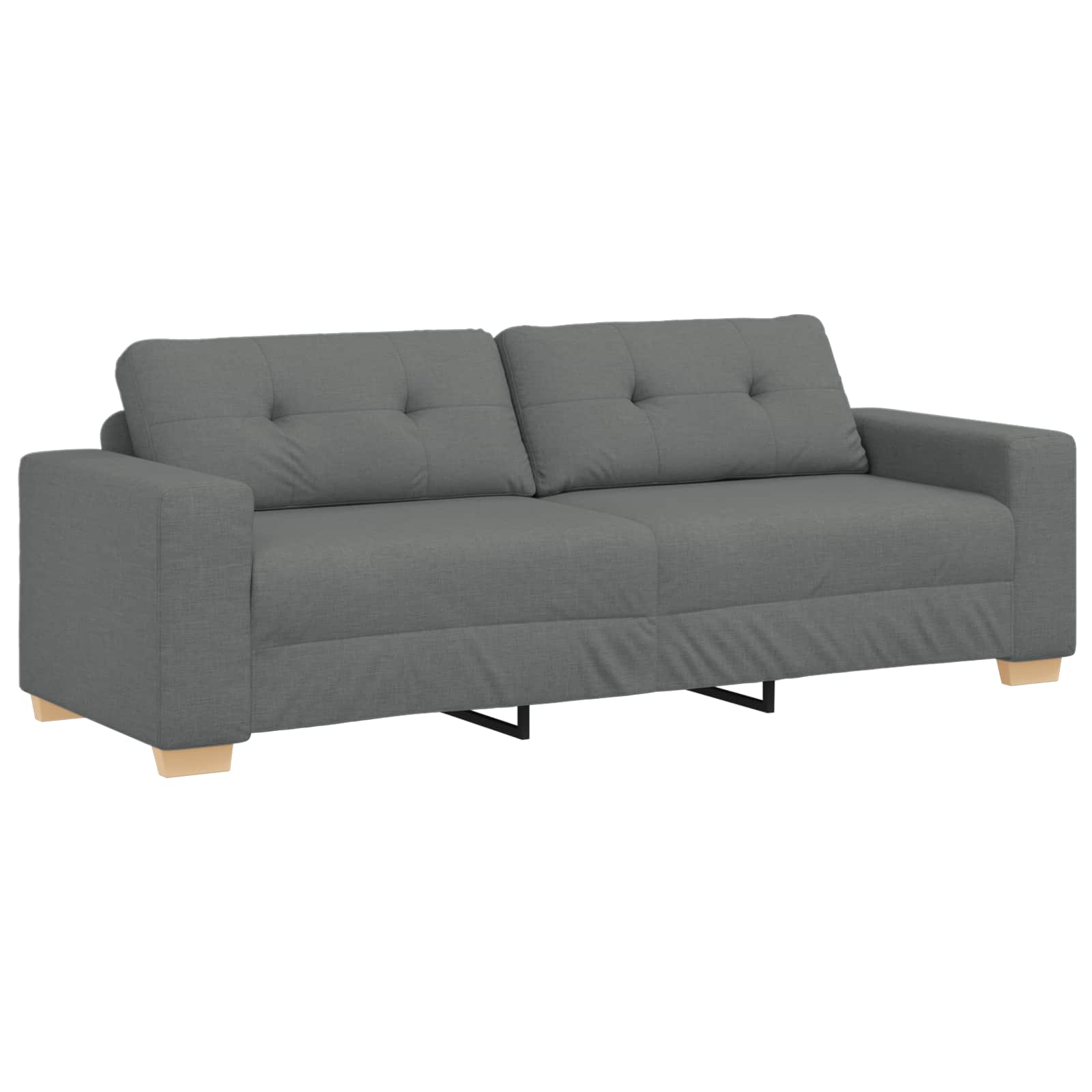 vidaXL Sofa 3 pcs Dunkelgrau Stoff