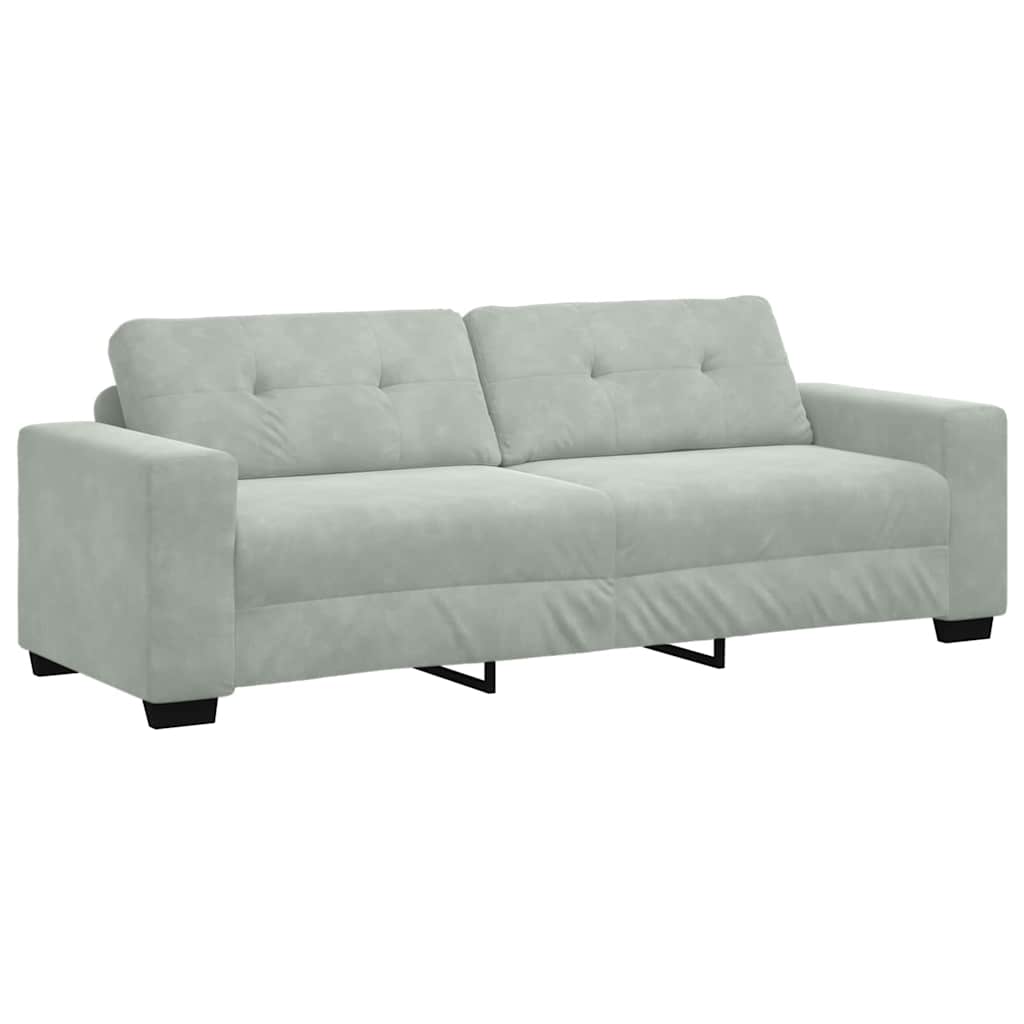 vidaXL Sofa 3 pcs Hellgrau Samt