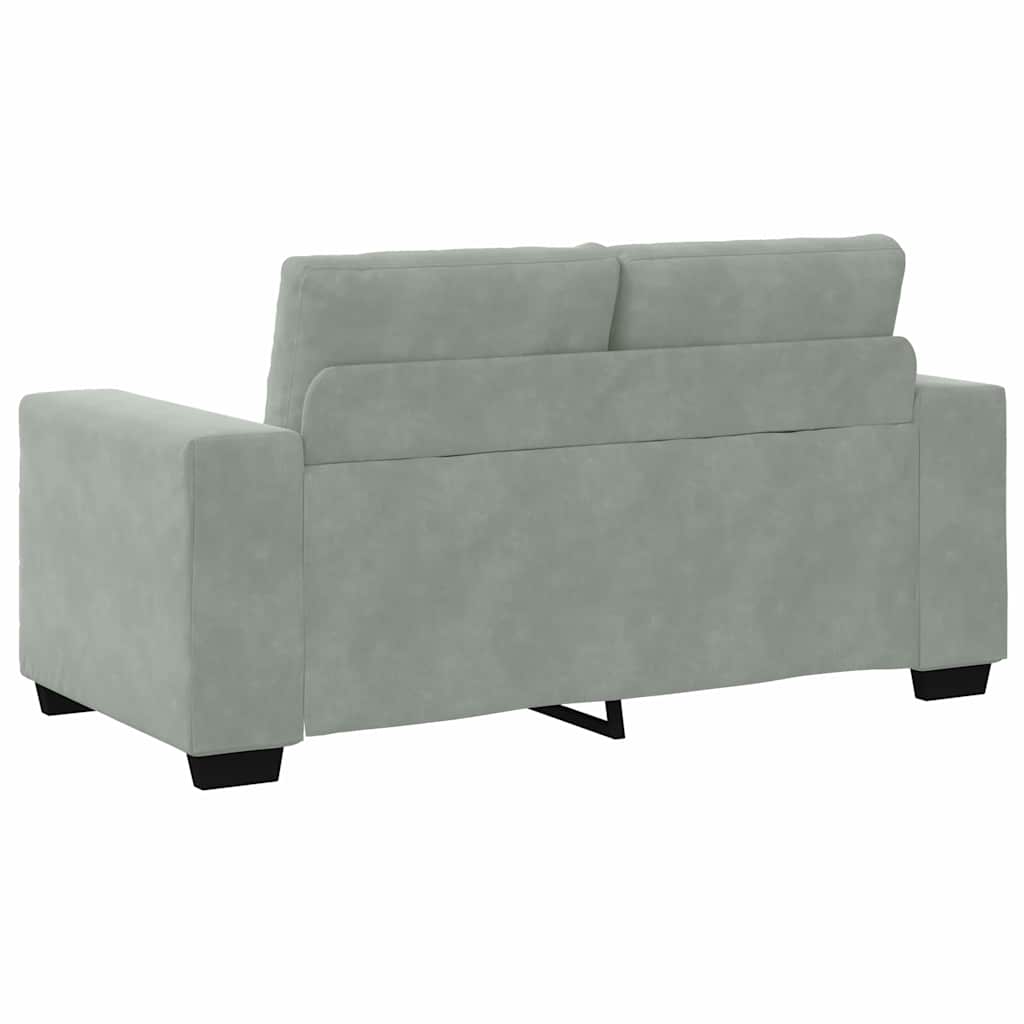 vidaXL Sofa 3 pcs Hellgrau Samt