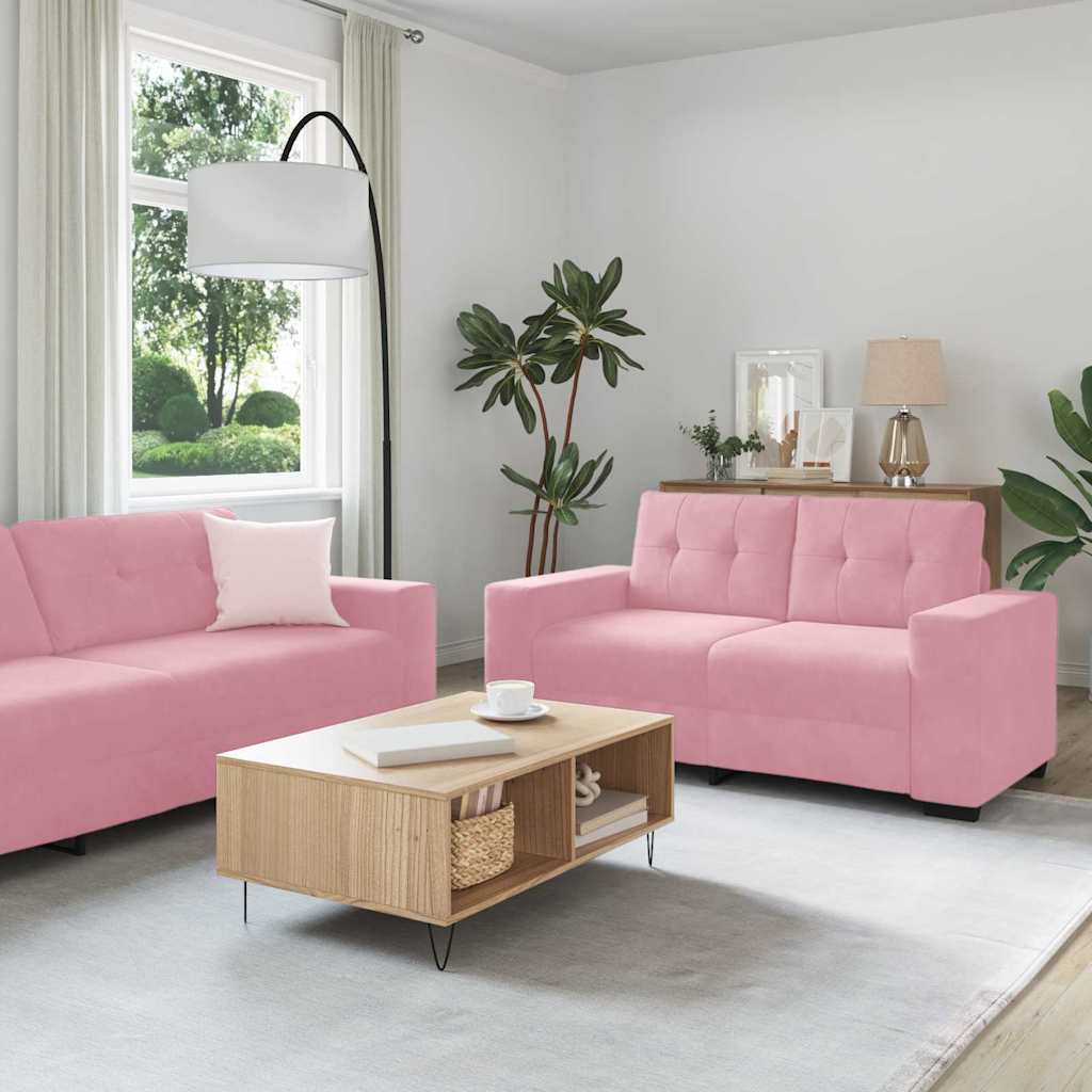 vidaXL Sofa 3 pcs Hellgrau Samt