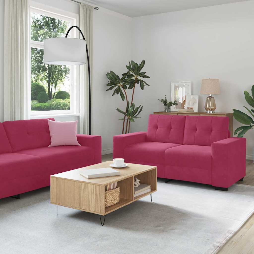 vidaXL Sofa 3 pcs Hellgrau Samt