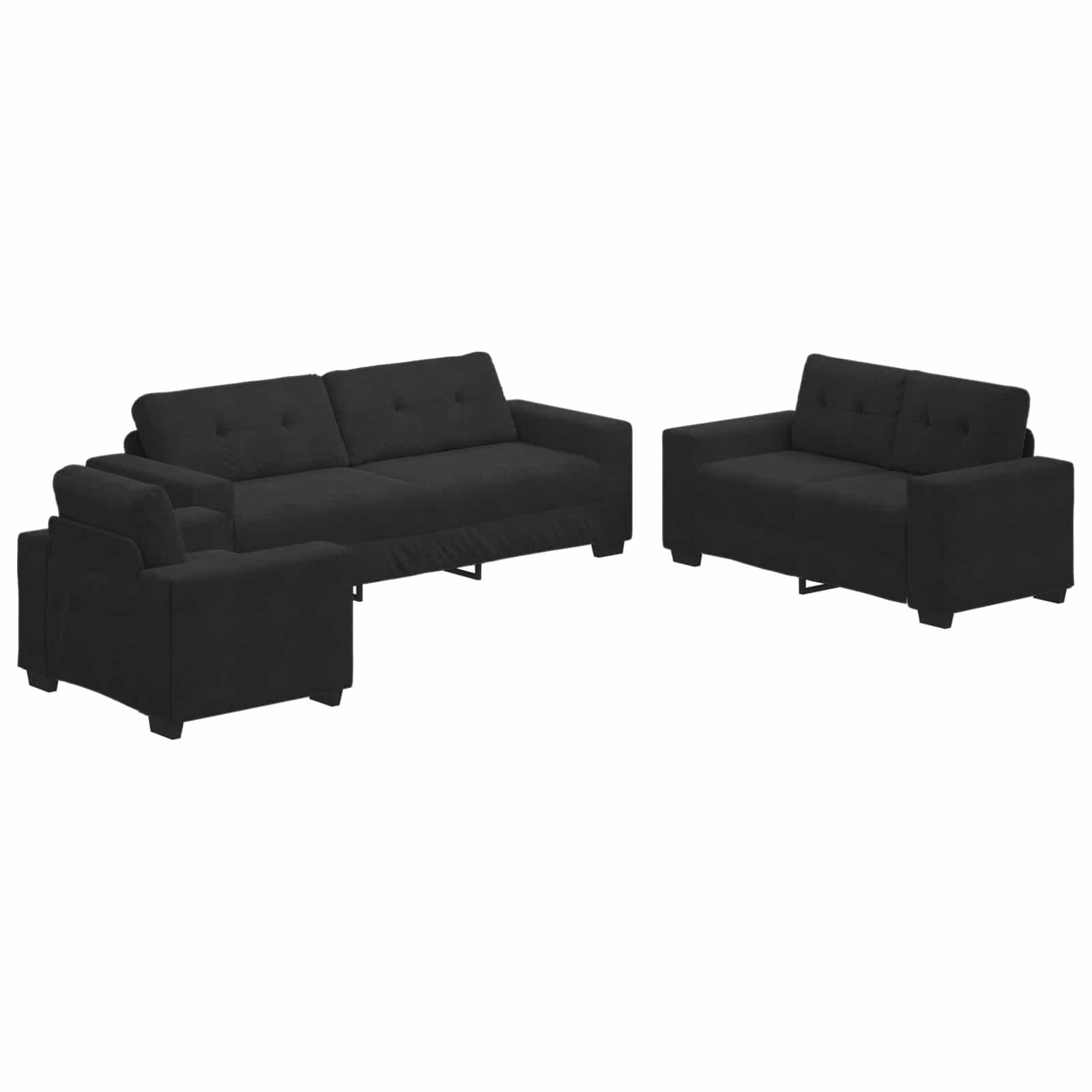 vidaXL Sofa 3 pcs Hellgrau Samt