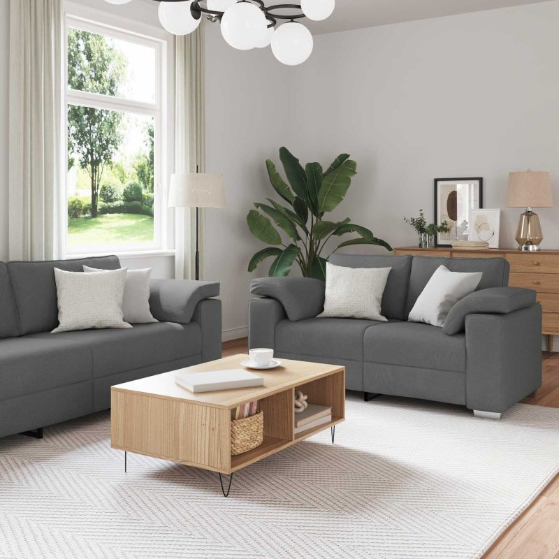 vidaXL Sofa 3 pcs Hellgrau Stoff