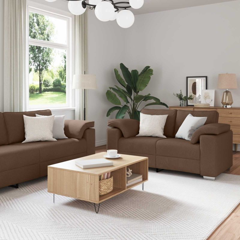 vidaXL Sofa 3 pcs Hellgrau Stoff