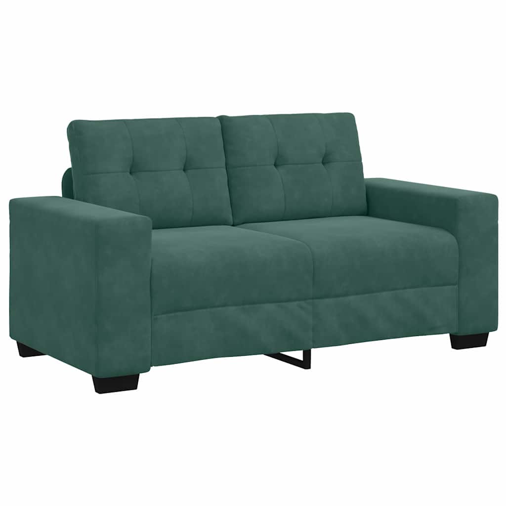 vidaXL | Sofa Set | 2 pcs Dunkelgrün 221 x 78 x 80 cm Samt