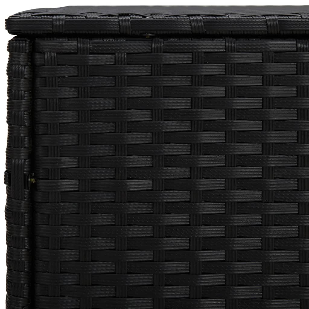 vidaXL Garten-Beistelltische 3 Stk. Schwarz Poly Rattan