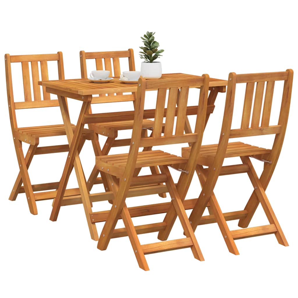 Garten Bistro Set 5 pcs Braun Massivholz Akazie