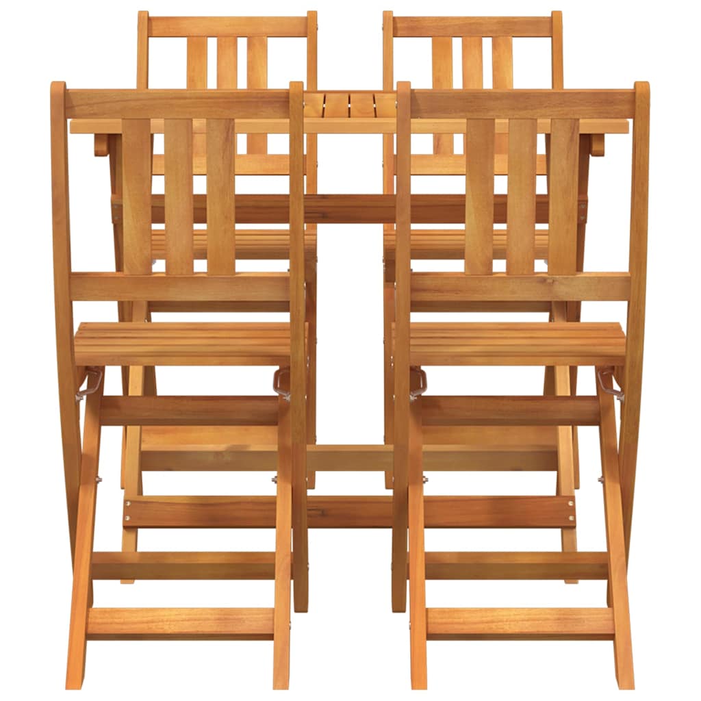 Garten Bistro Set 5 pcs Braun Massivholz Akazie