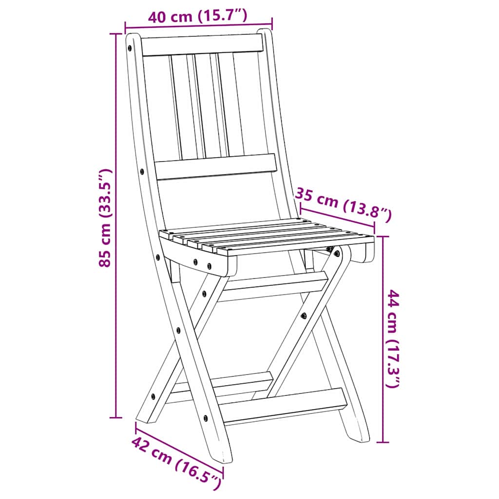Gartenstuhl 4 pcs Öl-Natur 40 x 42 x 85 cm Massivholz Akazie