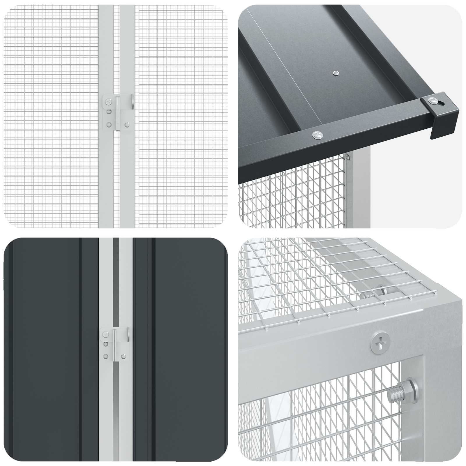 vidaXL Vogelkäfig Anthrazit 416,5 x 103 x 142 cm Verzinkter Stahl