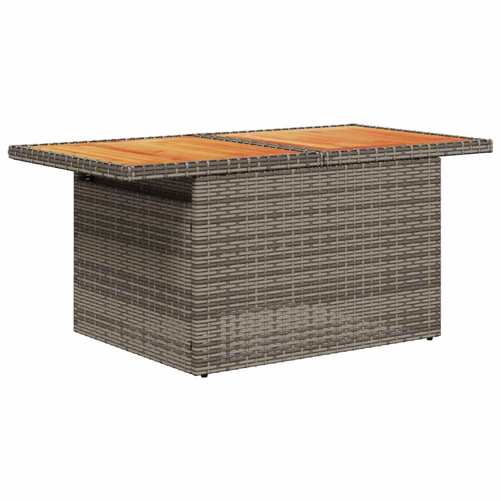 vidaXL 10-tlg. Garten-Sofagarnitur mit Kissen Grau Poly Rattan