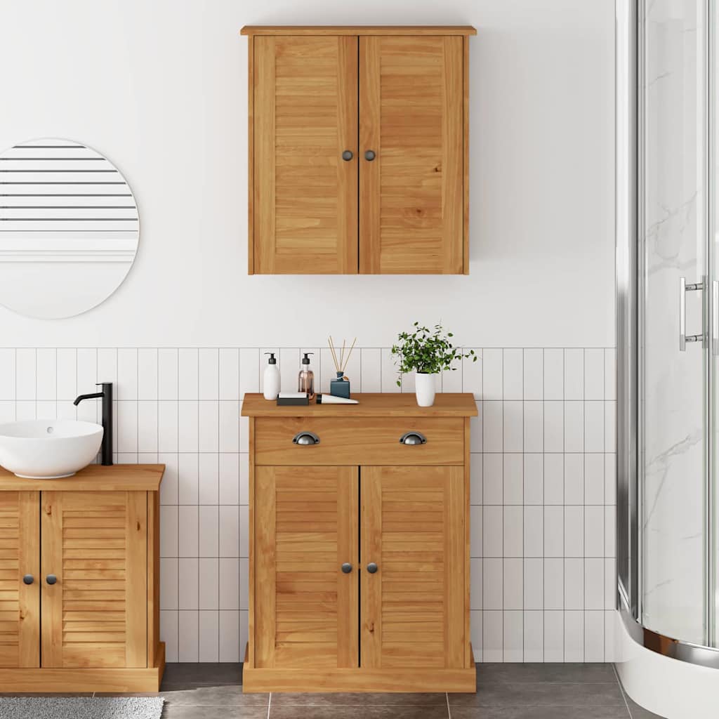 vidaXL Badezimmermöbel-Set mit Regal VIGO 2 pcs Braun und Honigbraun