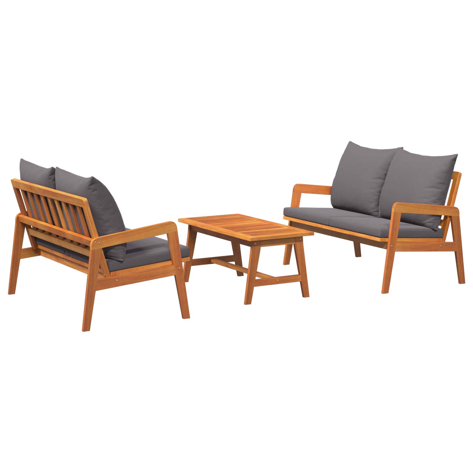 Bistrogarnitur 4 pcs Braun und Creme Massivholz Akazie
