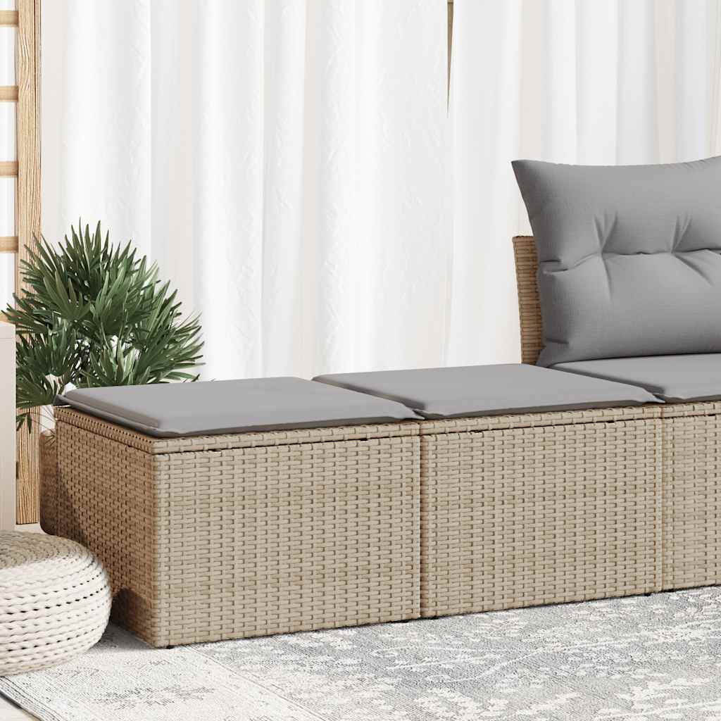 2-tlg. Garten-Sofagarnitur mit Kissen Schwarz Poly Rattan