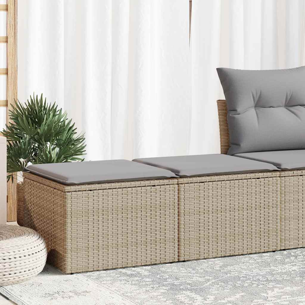2-tlg. Garten-Sofagarnitur mit Kissen Schwarz Poly Rattan