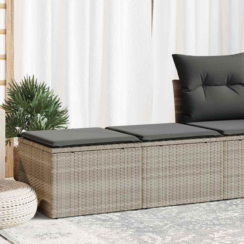 2-tlg. Garten-Sofagarnitur mit Kissen Schwarz Poly Rattan