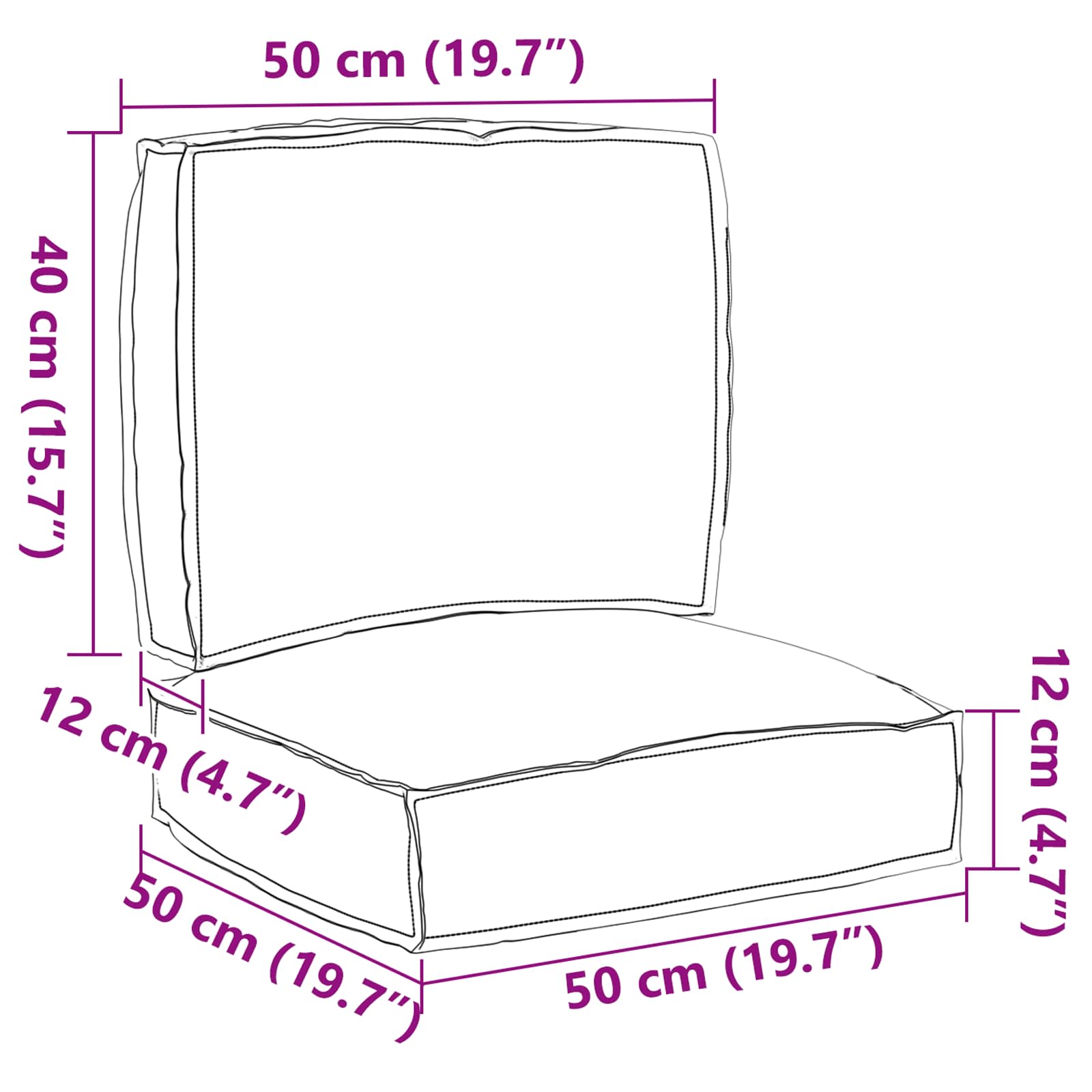 vidaXL Palettenkissenset 2 pcs Anthrazit Oxford-Stoff