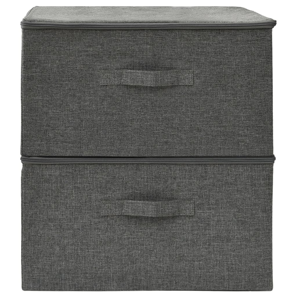 vidaXL Aufbewahrungsboxen 2 Stk. Stoff 43x34x23 cm Anthrazit
