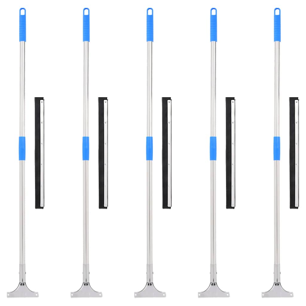 vidaXL Wasserschieber mit Stiel 45x122,5 cm Stahl und Gummi