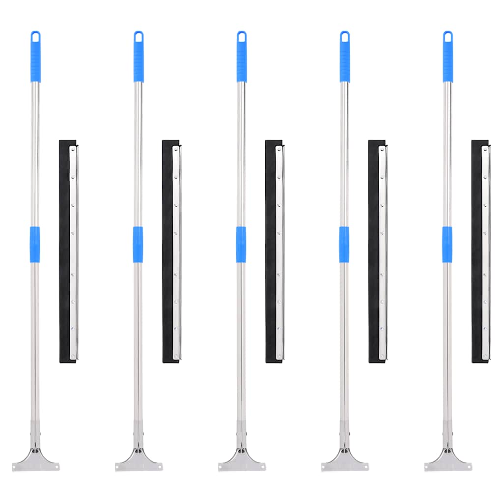 vidaXL Wasserschieber mit Stiel 45x122,5 cm Stahl und Gummi