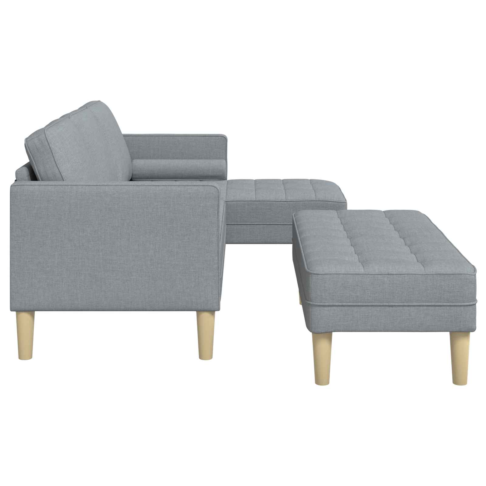 vidaXL Sofa Set mit Kissen 2 pcs Hellgrau Polyester