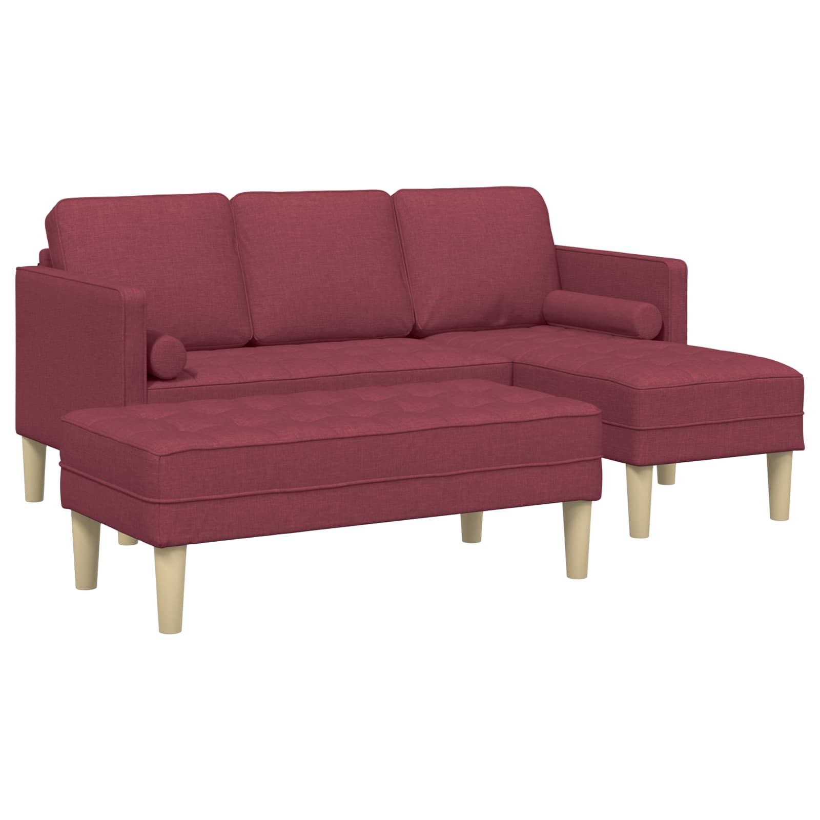 vidaXL Sofa Set mit Kissen 2 pcs Hellgrau Polyester