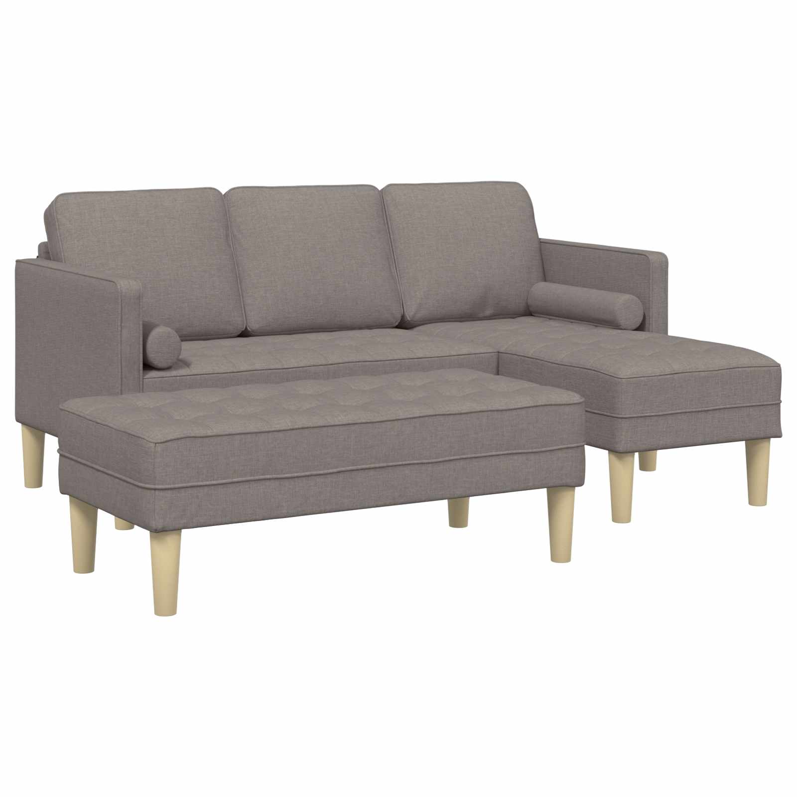 vidaXL Sofa Set mit Kissen 2 pcs Hellgrau Polyester