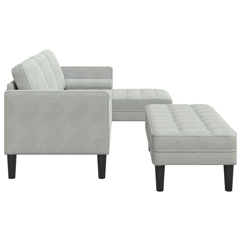 vidaXL Sofa Set mit Kissen 2 pcs Hellgrau Polyester