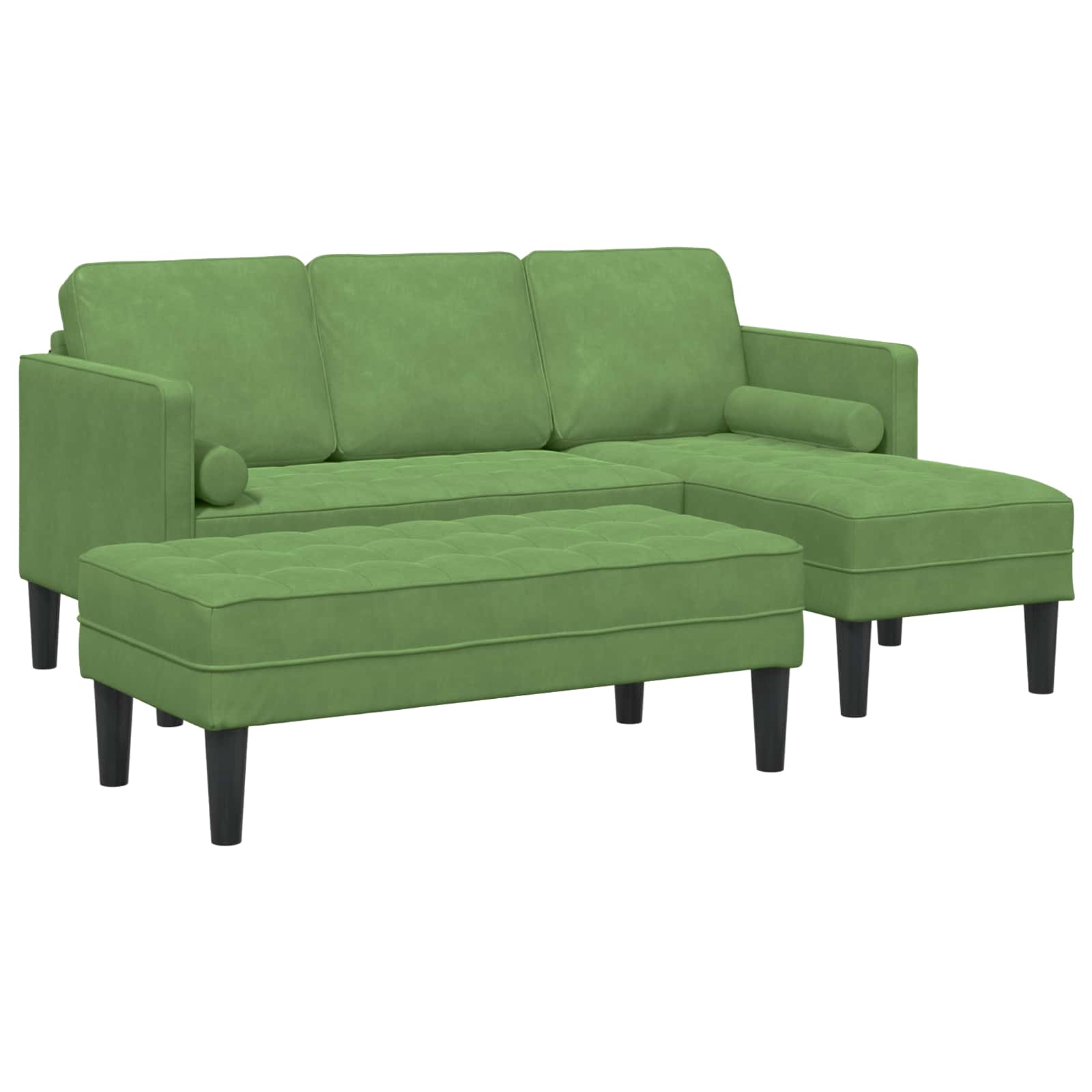 vidaXL Sofa Set mit Kissen 2 pcs Hellgrau Polyester