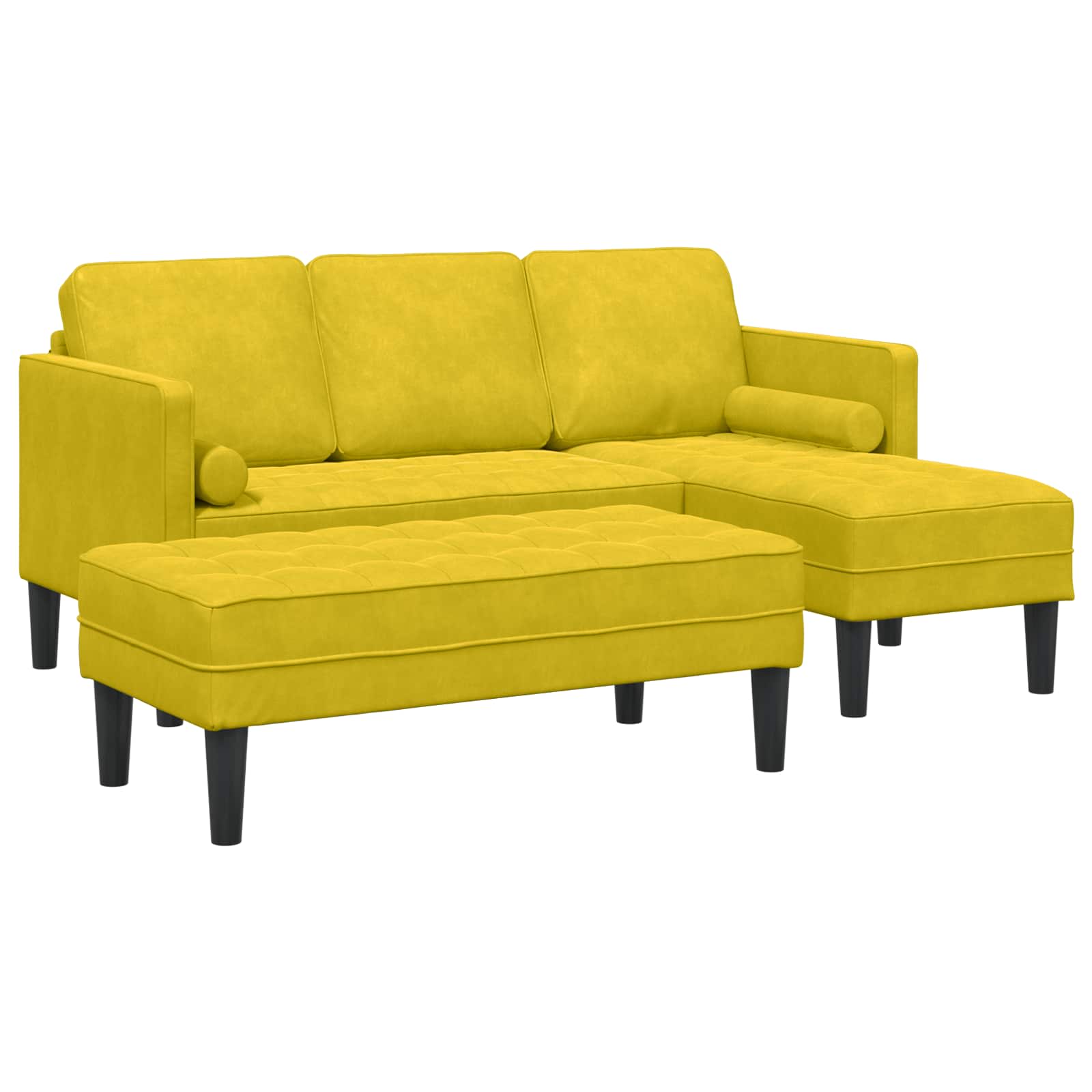vidaXL Sofa Set mit Kissen 2 pcs Hellgrau Polyester