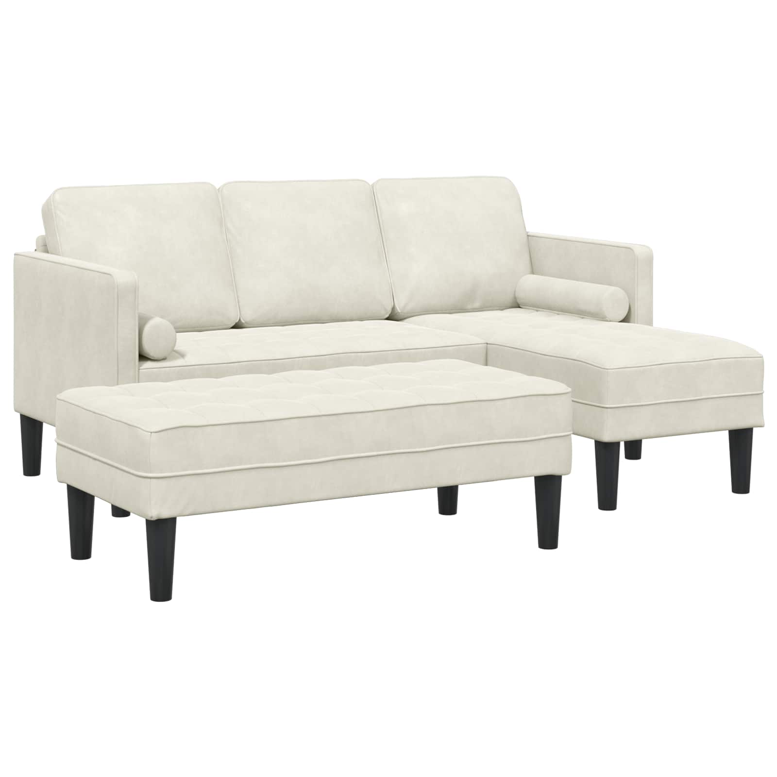 vidaXL Sofa Set mit Kissen 2 pcs Hellgrau Polyester