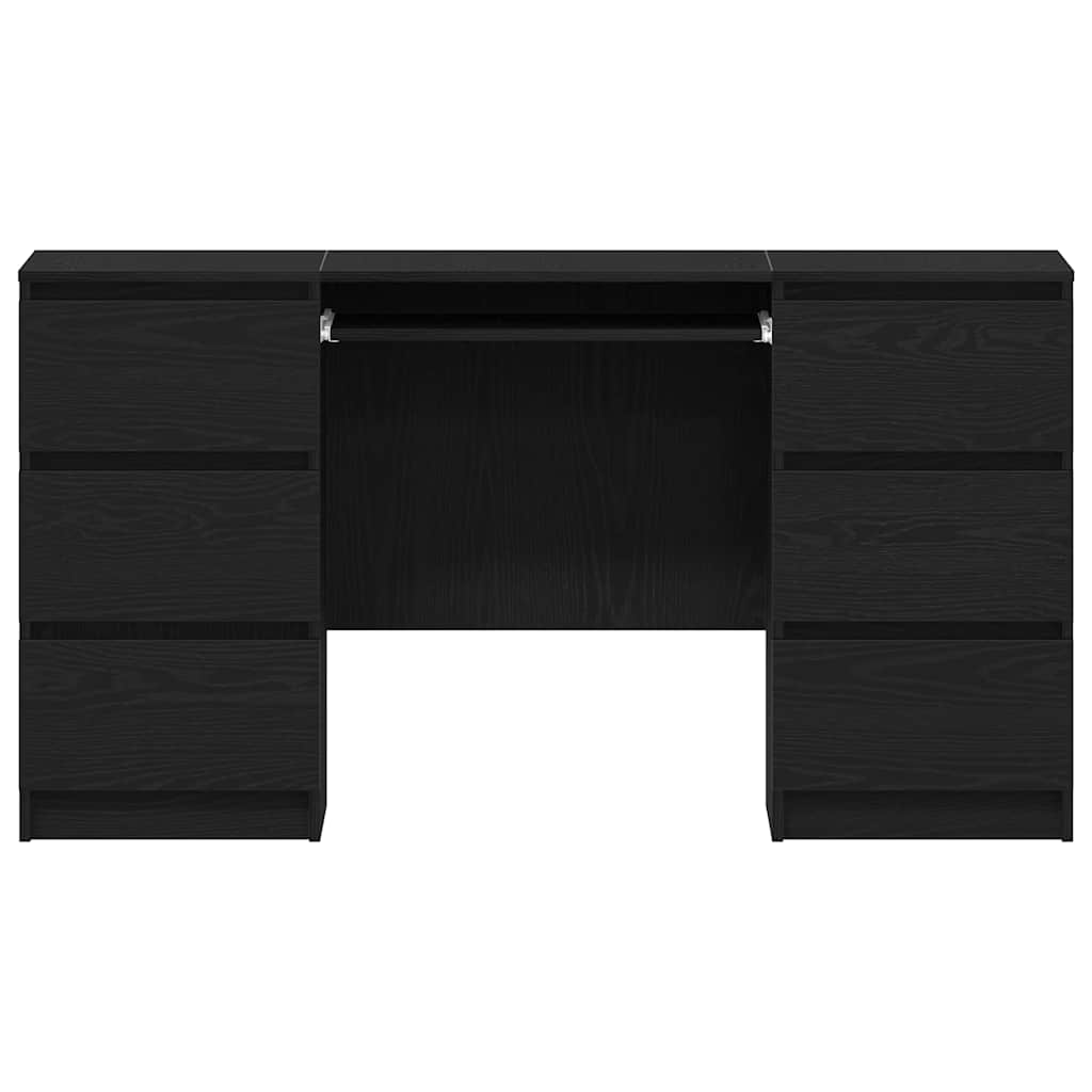 vidaXL Schreibtisch mit Speicher Schwarz Eichen-Optik 140 x 50 x 76 cm
