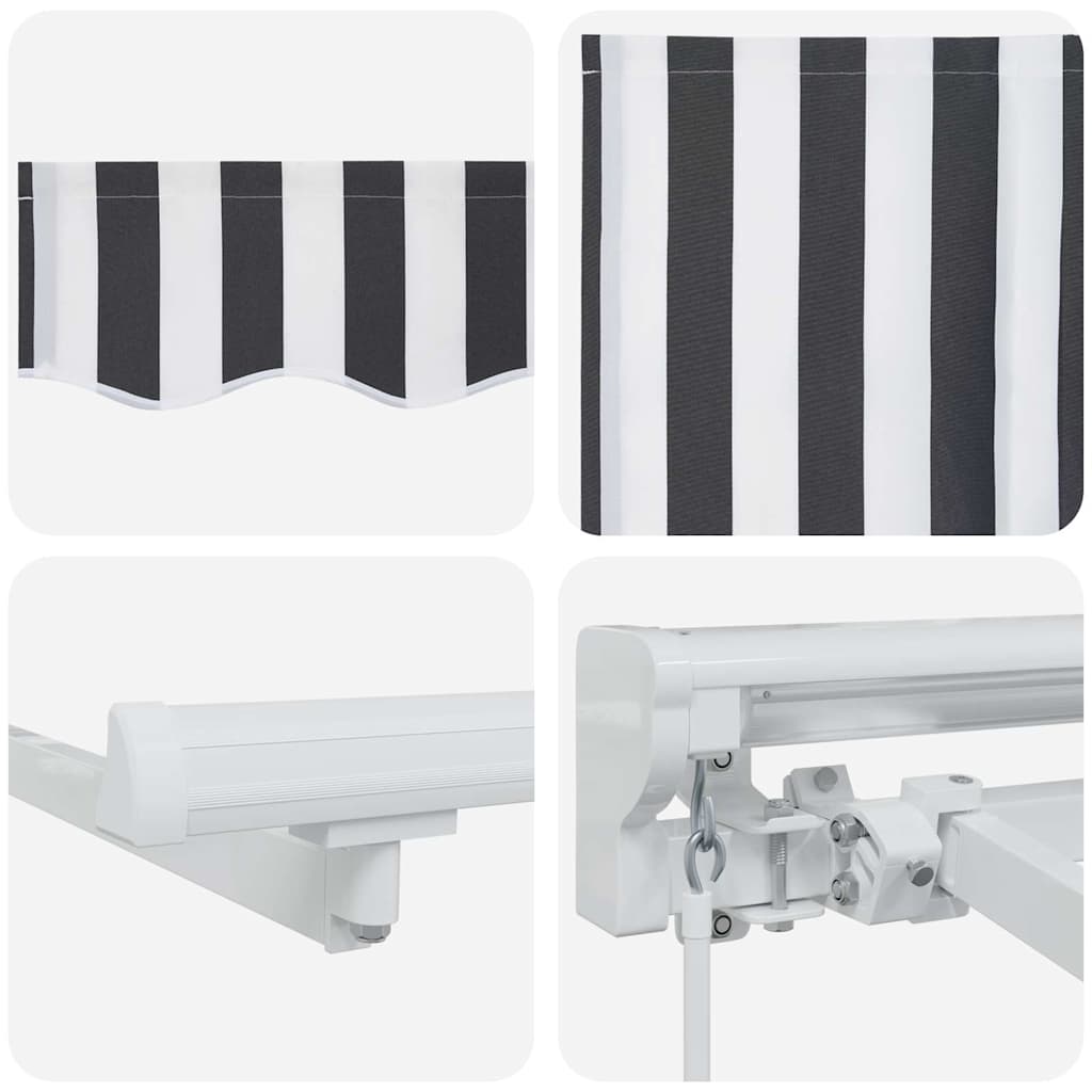 vidaXL Einziehbare Markise Anthrazit und Weiß 250 x 200 cm