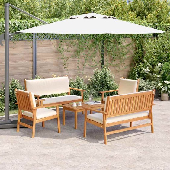 Gartensofa-set 4 pcs Braun 120 x 65,5 x 79 cm Massivholz Akazie