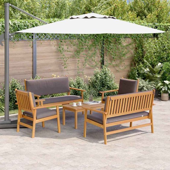 Gartensofa-set 4 pcs Braun 120 x 65,5 x 79 cm Massivholz Akazie